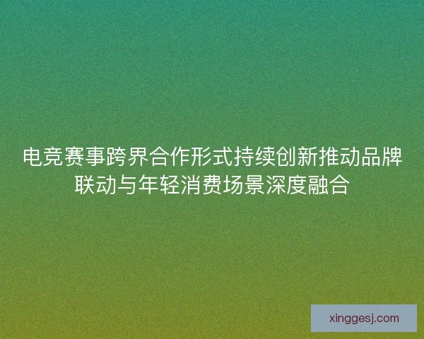 电竞赛事跨界合作形式持续创新推动品牌联动与年轻消费场景深度融合